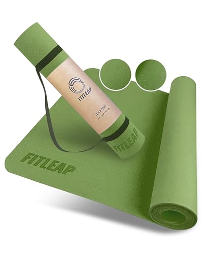 Fitleap Yoga-Matte Pro Grün aus umweltfreundlichem TPE-Schaum. Sehr rutschfeste,...