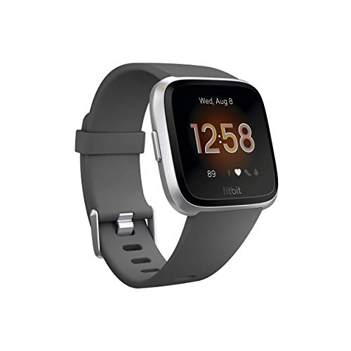 Fitbit Versa Lite Smartwatch, GPS, anthrazit/silberfarbenes Aluminium,...