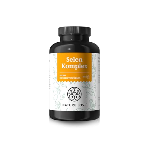 NATURE LOVE® Selen Komplex - Hochdosiert: 200µg Selen je Kapsel - 365 Kapseln -...