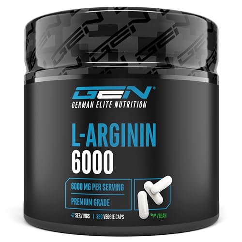 L-Arginin - 380 vegane Kapseln - 6000 mg pflanzliches, HCL pro Tagesportion (= 4980...