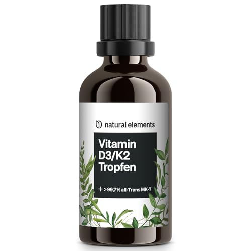 Vitamin D3 + K2 Tropfen 50ml - Premium: 99,7+% All-Trans (K2VITAL® von Kappa) + hoch...