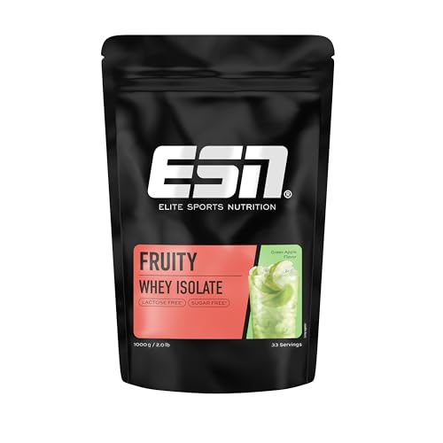 ESN Fruity Whey Isolate 2.0, Green Apple, 1 kg, Molkeproteinisolat mit bis zu 27 g...