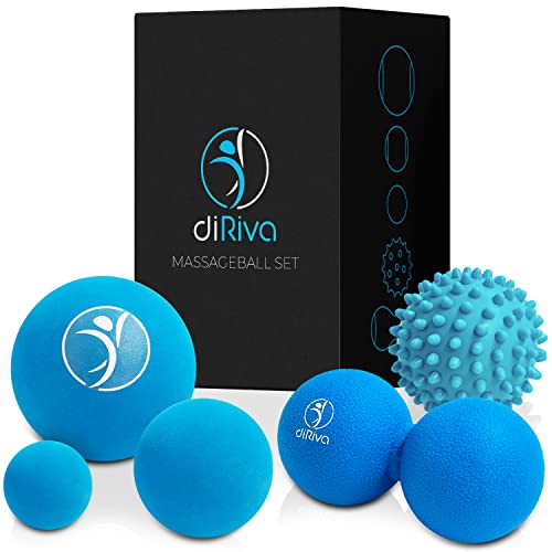 diRiva hochwertiges Faszienball Set (5-teilig) - Massageball Set mit Massageball 9cm,...