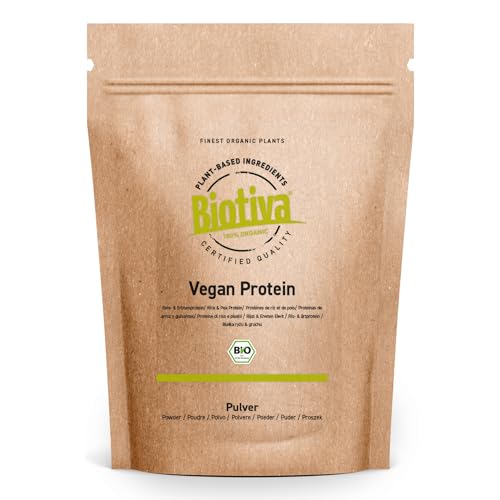 Vegan Protein Pulver Bio 900g - 83% Protein - ohne Soja - Erbsen- und Reisprotein -...