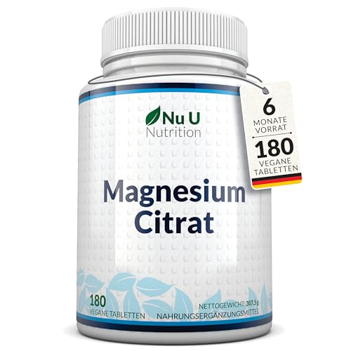 Magnesiumcitrat 200mg - 180 Magnesium Tabletten - 200mg pro Tabletten - 6...