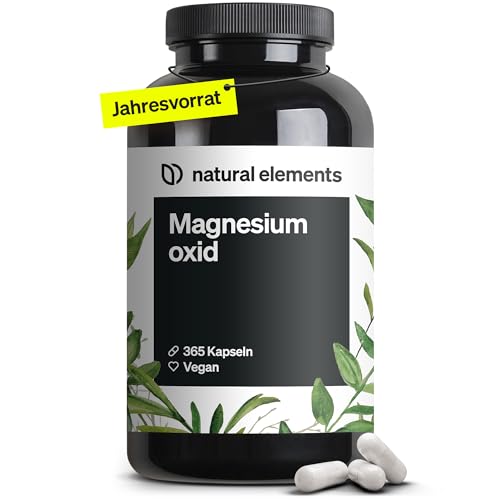 Magnesium - 365 Kapseln (Jahresvorrat) - 667mg, davon 400mg elementares Magnesium pro...