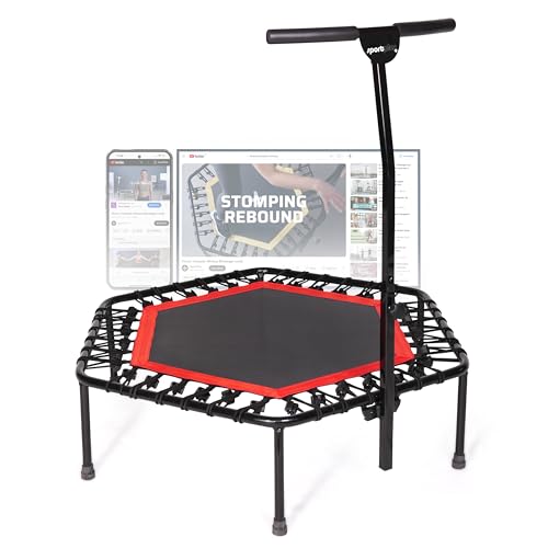 SportPlus Trampolin Indoor - Fitness Trampolin klappbar Ø126cm - Trampolin klein...