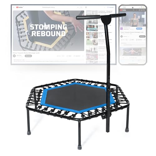 SportPlus Trampolin Indoor - Fitness Trampolin klappbar Ø126cm - Trampolin klein...