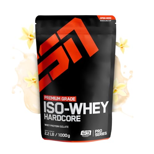 ESN IsoWhey Hardcore Proteinpulver, Vanilla (Classic), 1 kg, Bis zu 26 g Protein pro...