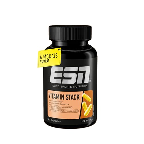 ESN Vitamin Stack, Multivitamin Kapseln, 120 Stück - 4 Monate Vorrat, hochdosiert,...