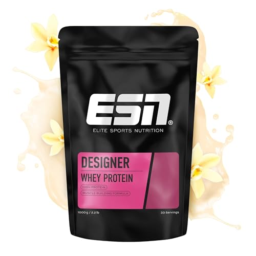 ESN Designer Whey Protein Pulver, Vanilla, 1 kg, bis zu 23 g Protein pro Portion,...