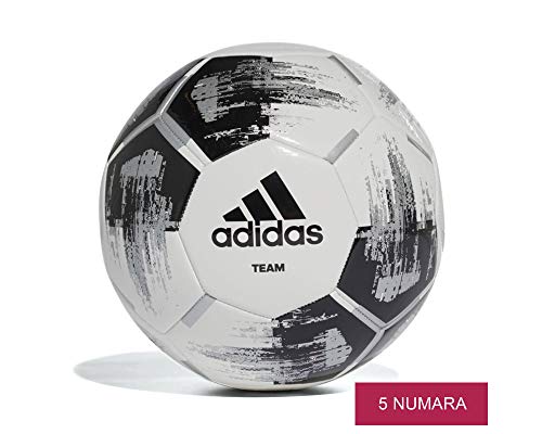 adidas CZ2230 Team Glider Fußball, White/Black/Silver Metallic, 5 (M)