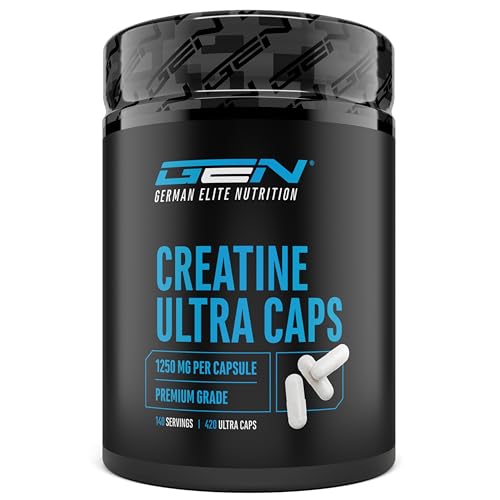 Creatine Ultra Caps - 420 Kapseln mit je 1250 mg reinem Creatin Monohydrat - Premium:...