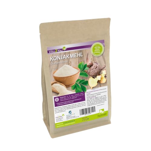 Vita2You Konjakmehl 250g - feines Glucomannan Pulver - Glutenfrei - konjakwurzel -...