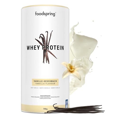 foodspring Whey Protein Pulver Vanille – Mit 24g Eiweiß zum Muskelaufbau, perfekte...