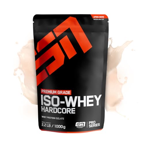 ESN IsoWhey Hardcore Proteinpulver, Neutral, 1 kg, Bis zu 26 g Protein pro Portion,...