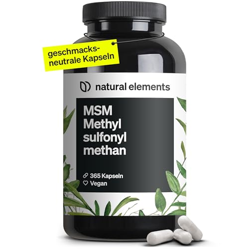 MSM Kapseln - 365 vegane Kapseln - Laborgeprüfte 1600mg Methylsulfonylmethan (MSM)...