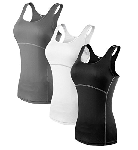 YR.Lover.sport YR.Lover Damen 3er Pack Dry Fit Kompression Running Yoga Tank Top...