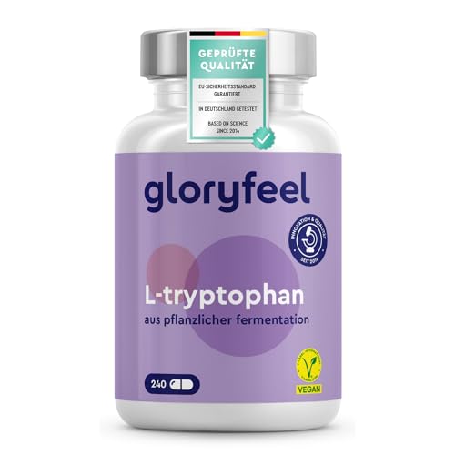 L Tryptophan hochdosiert - 500mg pro Kapsel - 240 vegane Kapseln (8 Monate) - Aus...