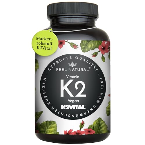 Vitamin K2 MK7-365 Kapseln - 200µg je Kapsel - Spitzenrohstoff K2VITAL® mit 99,7%...