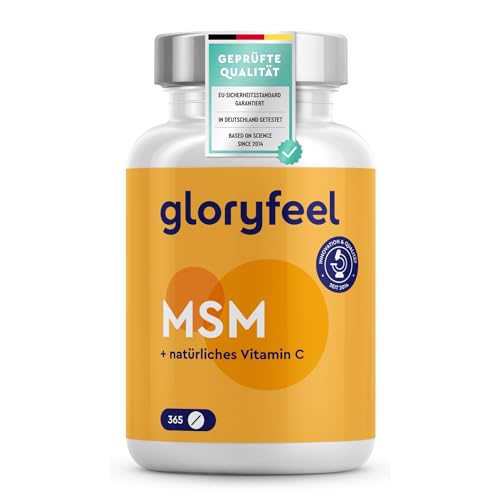 MSM 2000 mg + Vitamin C (Acerola) - 365 Tabletten, kompakteres Pulver als bei Kapseln...