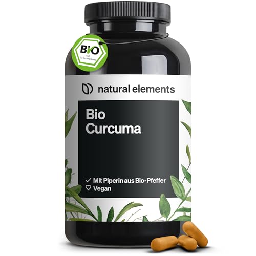 Bio Curcuma mit schwarzem Pfeffer – 240 Kapseln – 4350mg Bio-Curcuma (Kurkuma)...