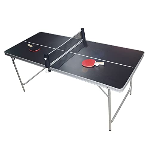 PingPong Tisch by BeerCup Klappbare Tischtennisplatte, HBT: 180 x80 x76 cm, tragbar...