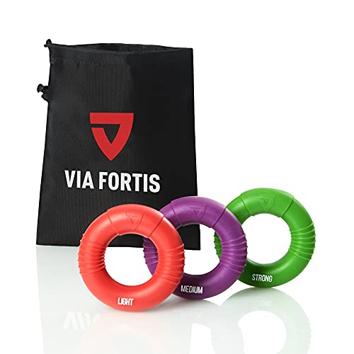 Premium Handtrainer – Fingertrainer Set aus 3 Ringen inkl. Tasche – Anti-Stress...