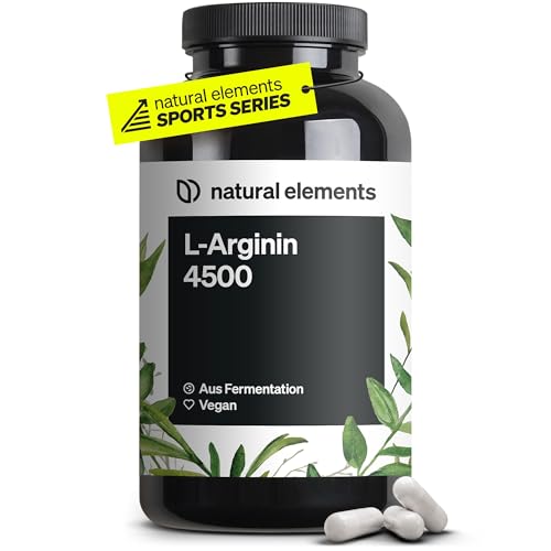 L-Arginin – 365 vegane Kapseln – 4.500mg veganes L-Arginin HCL pro Tagesdosis...