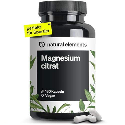 Magnesiumcitrat – 360mg elementares Magnesium pro Tagesdosis – 180 vegane Kapseln...