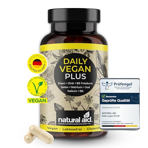 natural aid Daily Vegan Zink Multivitamin Kapseln [100% vegan] 120 Stück Vitamine...