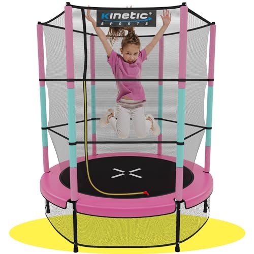 KINETIC SPORTS Kinder Trampolin Jumper 140 cm - Inklusive Gummiseil Federung,...