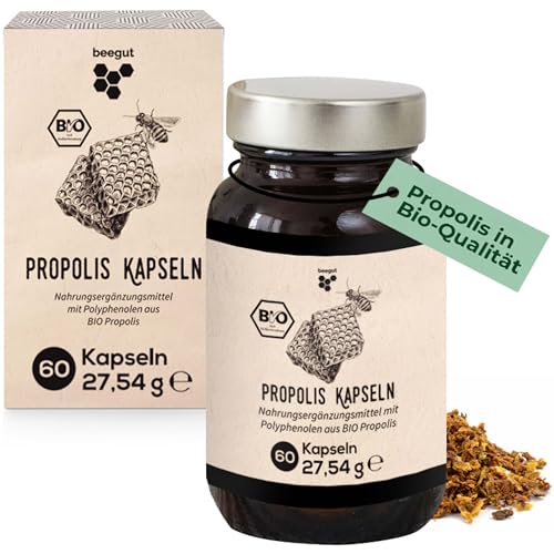 beegut BIO Propolis Kapseln, 60 Kapseln in pflanzlicher Kapselhülle mit BIO Propolis...